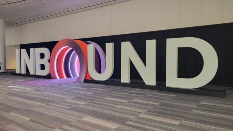 INBOUND sign at large event.