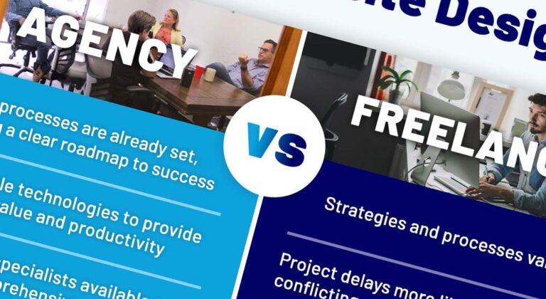 website design agency or freelancer infographic