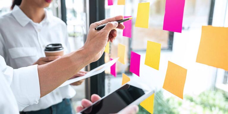 Business team working on strategic marketing plan