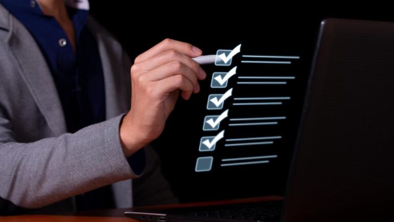 graphic of person checking off checkboxes