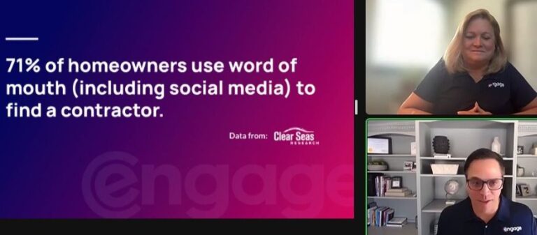 71% of homeowners use word of mouth (including social media) to find a contractor - clear seas research