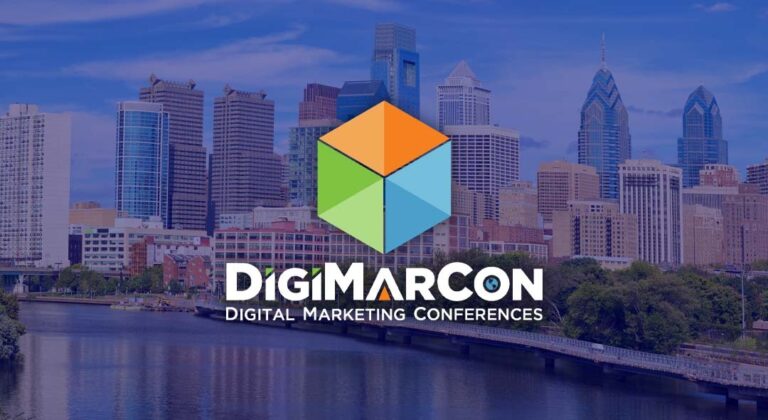 digimarcon digital marketing conference with philadelphia skyline in the background