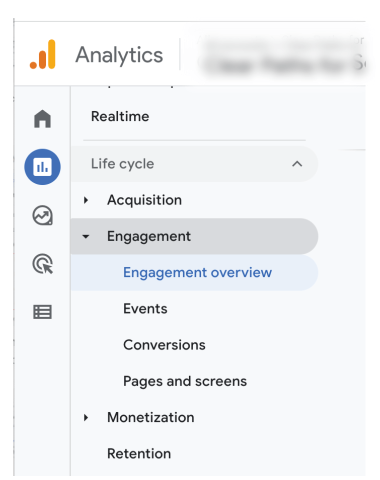 google analytics 4 engagement rate panel