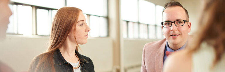 marketers holding a content strategy planning session