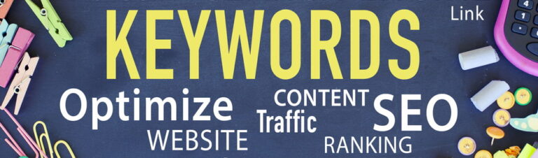 graphic showing keywords optimize content traffic website ranking link