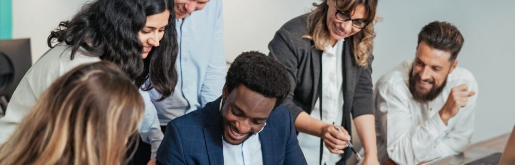 team creating a strategic marketing plan