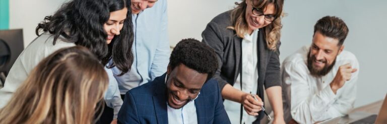 team creating a strategic marketing plan