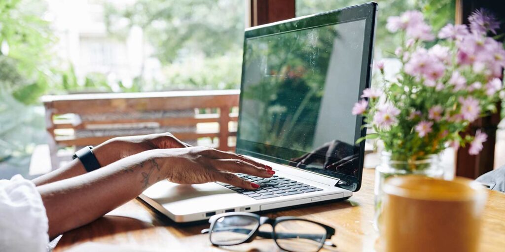 Woman doing UX review