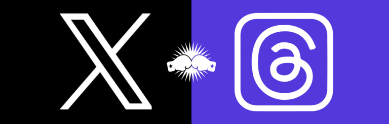 twitter (x) vs. threads graphic with boxing glove in the middle