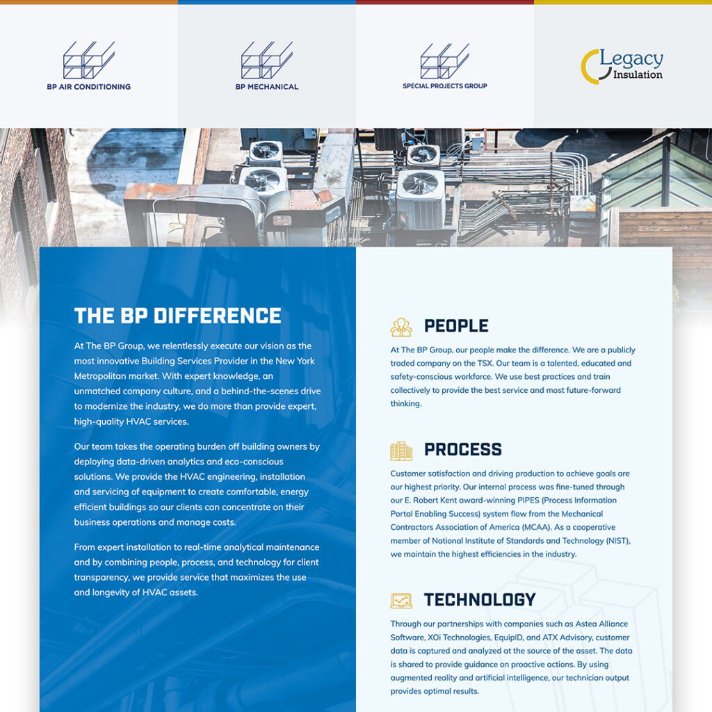 BP Group website screenshot