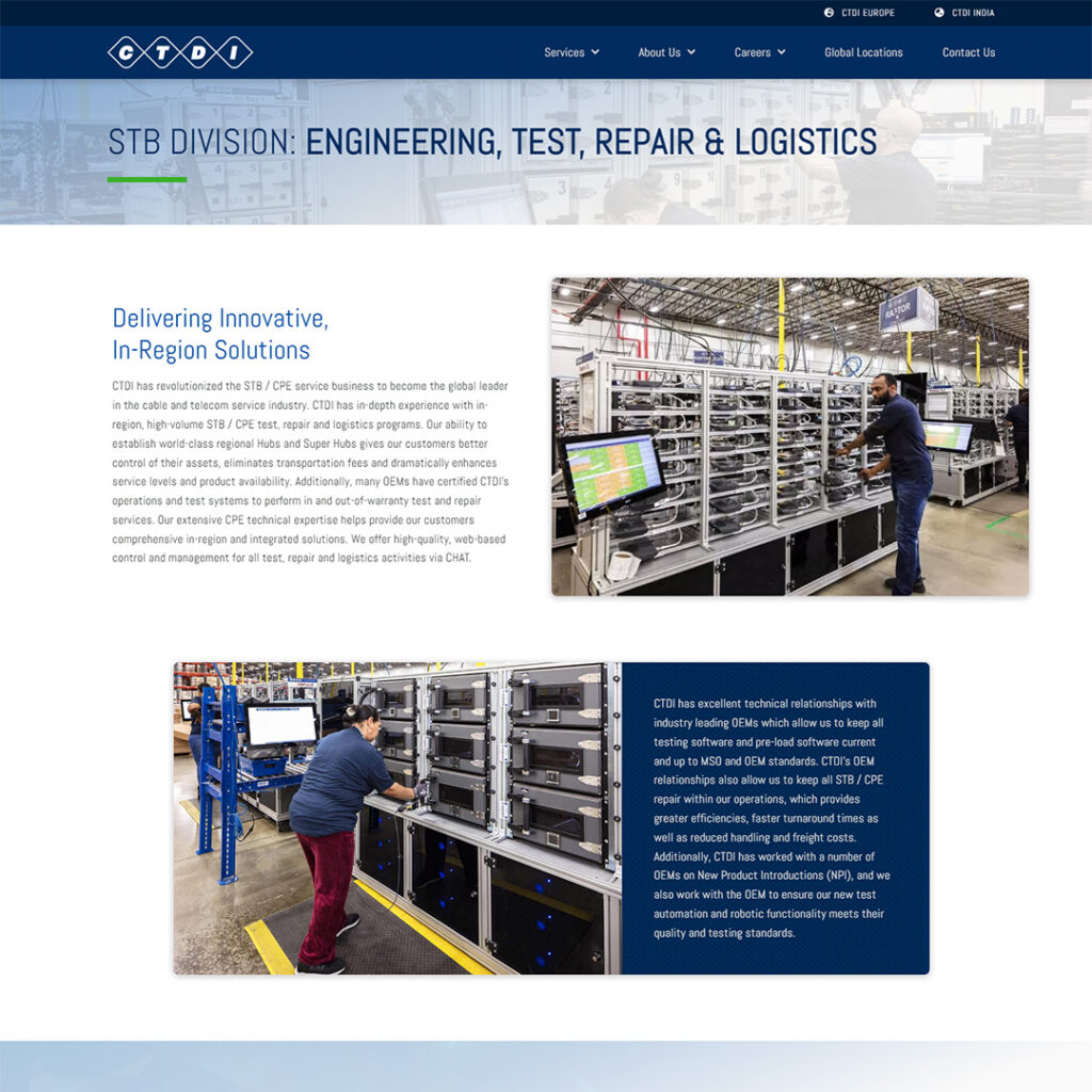 CTDI website screenshot