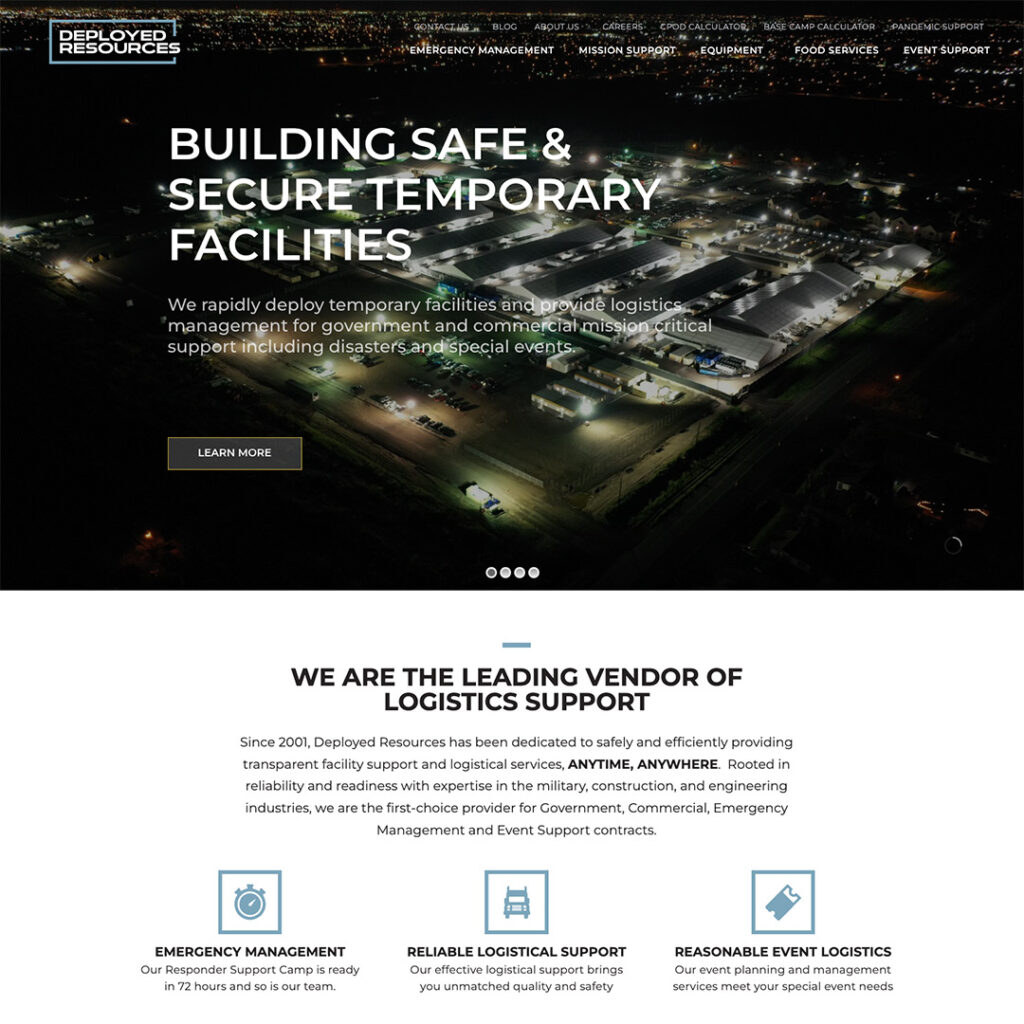 Deployed Resources website screenshot