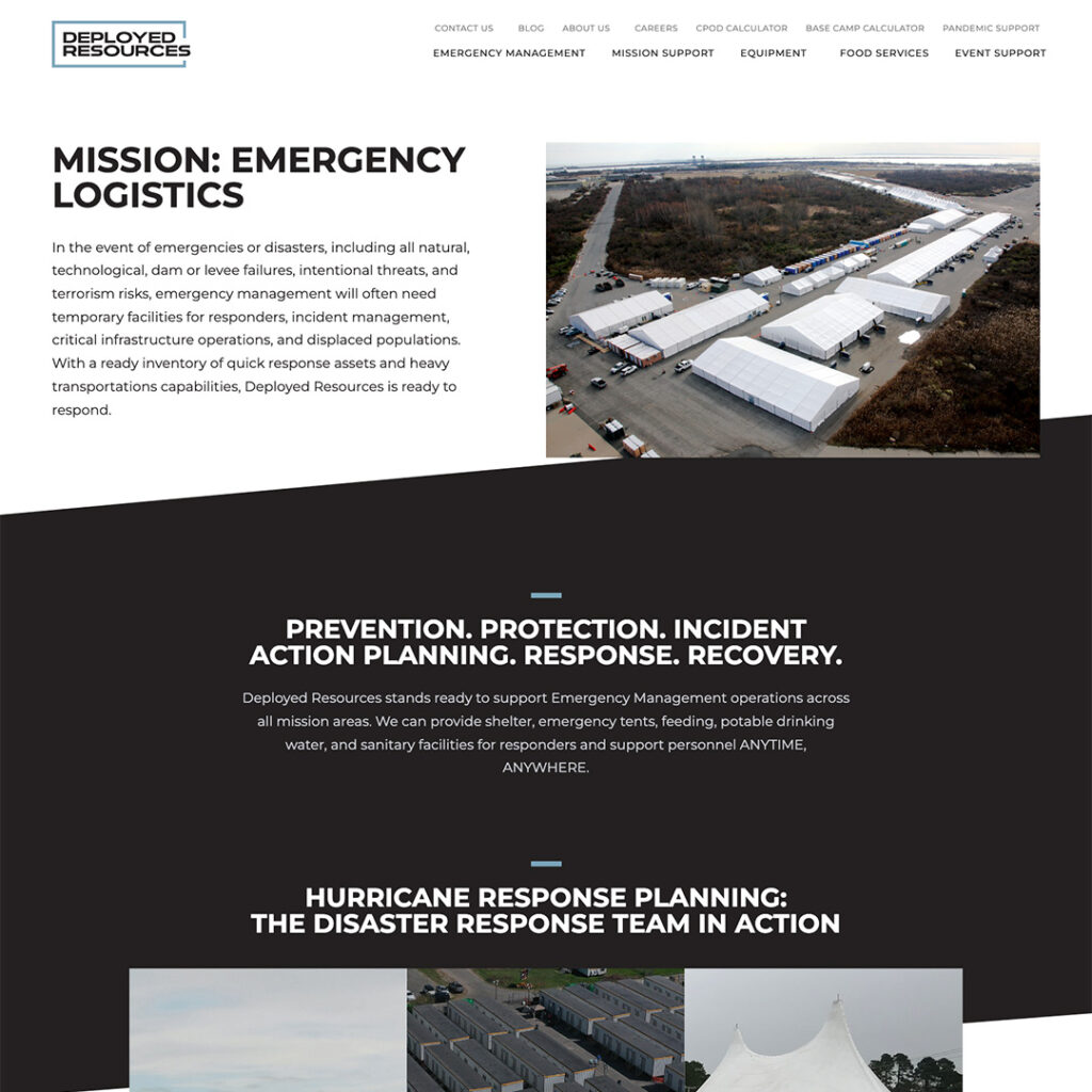 Deployed Resources website screenshot