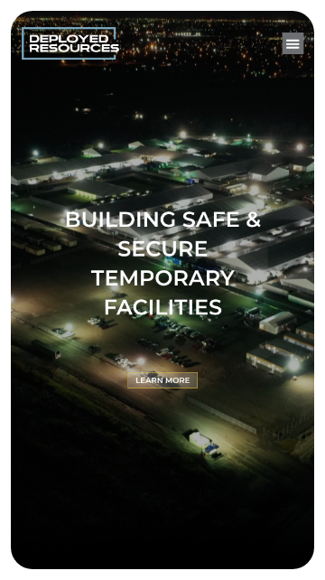 Mobile preview of homepage