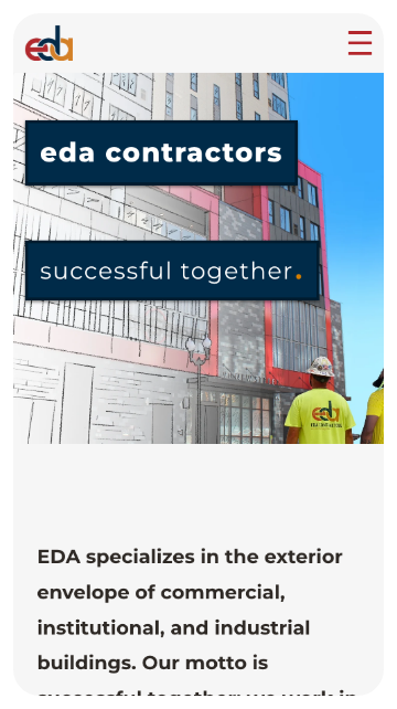 Mobile preview of homepage