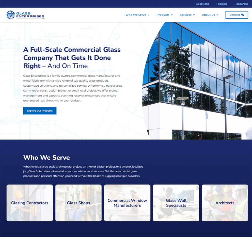 Glass Enterprises website screenshot