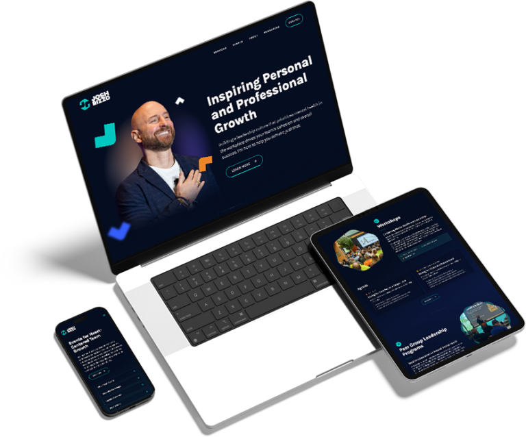 Josh Rizzo website presented on devices