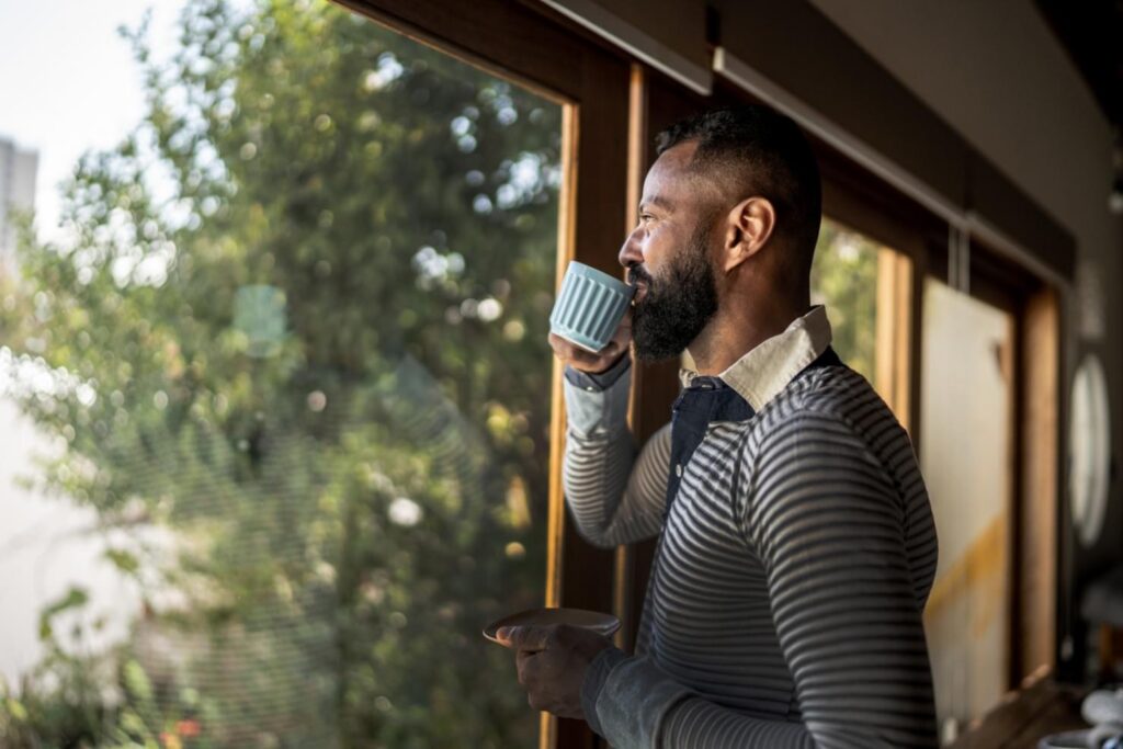 reybold group sipping coffee