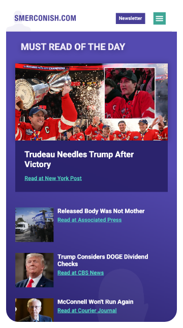 Mobile preview of homepage