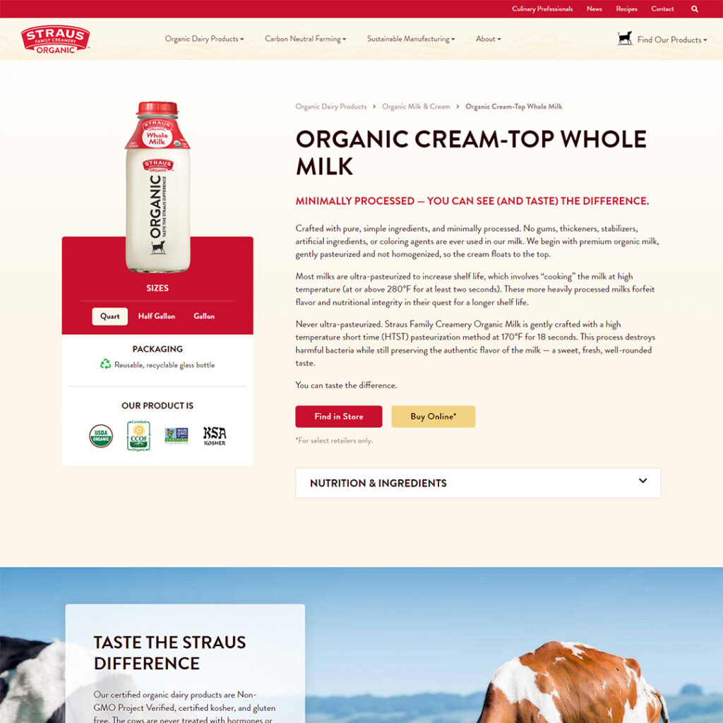 Straus website screenshot