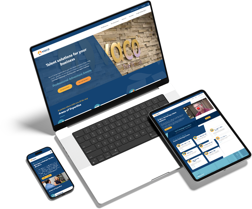 Vaco website on devices