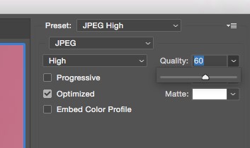 quality slider for images